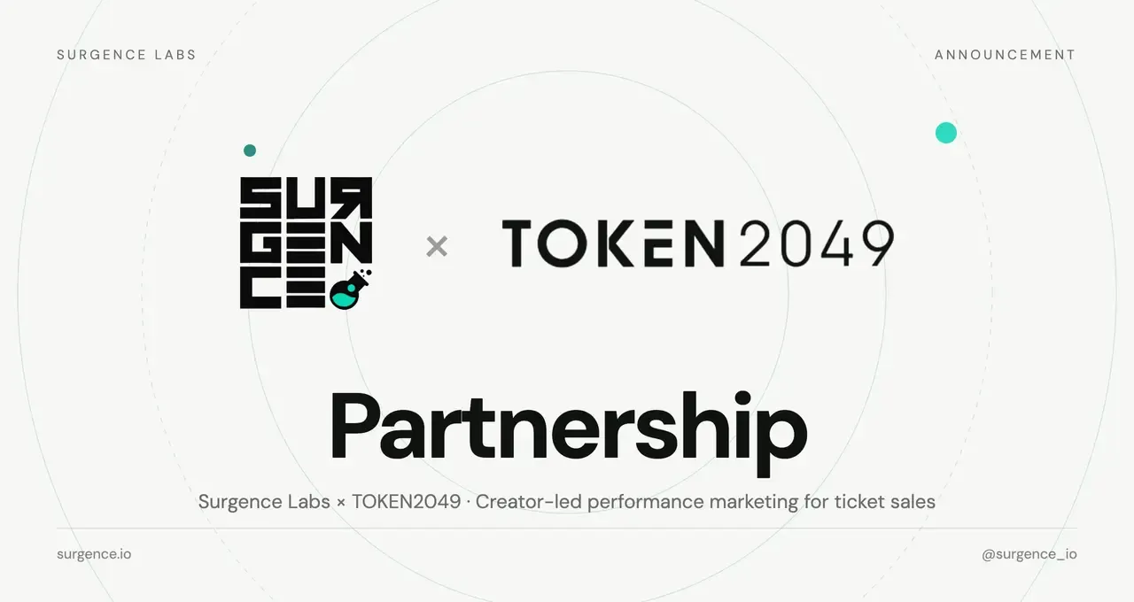 Surgence Labs and TOKEN2049 partnership