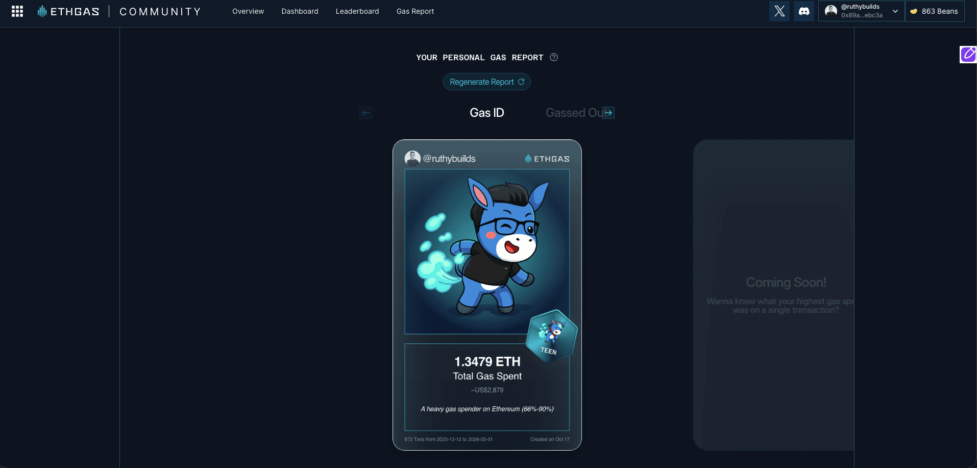Narrative and score snapshot