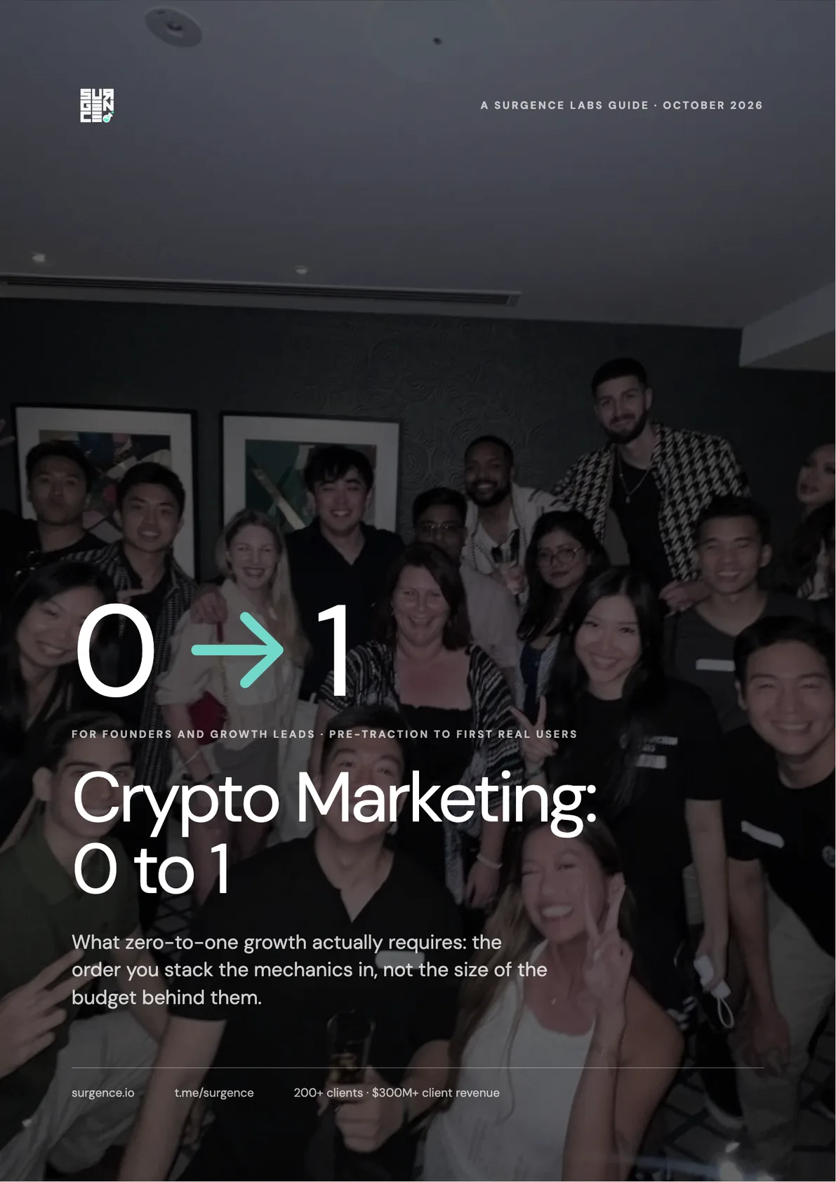 Crypto Marketing: 0 to 1, a Surgence Labs guide, cover
