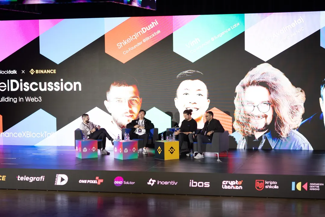 Vinh Nguyen speaking on the Binance x BlockTalk Building in Web3 panel