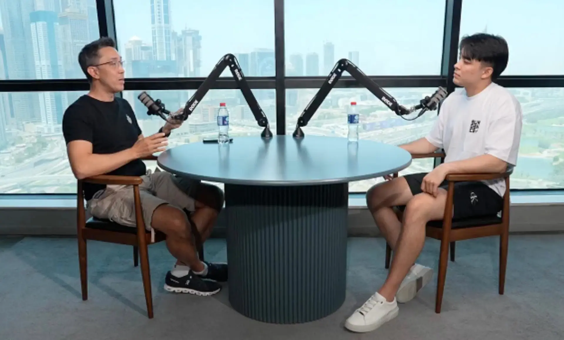 Surgence Labs recording a crypto interview in Dubai